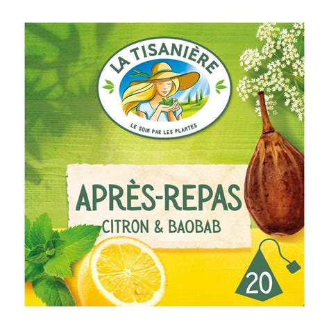 LA TISANIERE INFUSION APRES REPAS CITRON 20 sachets Thé et