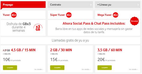 Vodafone Yu 2020 Tarifas Contrato Para Sus Yusers