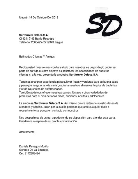 Ejemplo De Carta De Presentacion