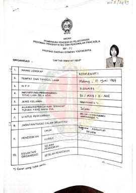 Daftar Riwayat Hidup Penataran P 4 Kelas Bangsa Dinas Perpustakaan