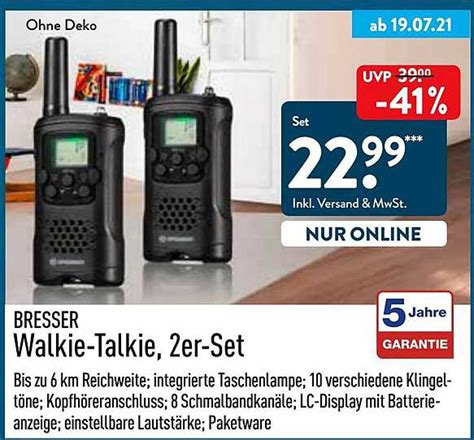 Bresser Walkie Talkie 2er Set Angebot Bei Aldi Nord