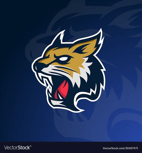 Bobcat-lynx wildcat logo mascot for sport team Vector Image