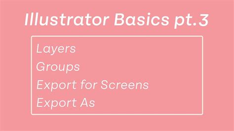 How To Use Layers And Export In Adobe Illustrator Youtube