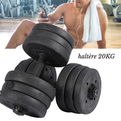 Ensemble D Halt Res Musculation R Glable En Fer De Kg Avec Barre