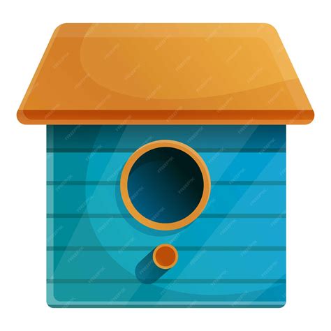 Premium Vector | Blue bird house icon cartoon of blue bird house vector