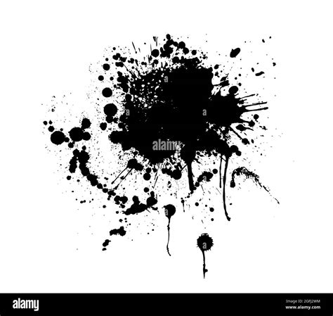 Paint Stains Black Blotch Background Grunge Design Element Brush