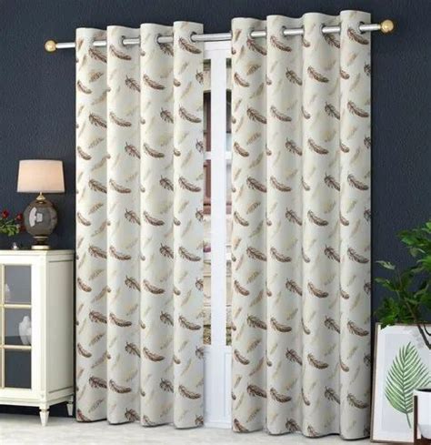 White Polyester Printed Curtain For Door Length Feet At Rs