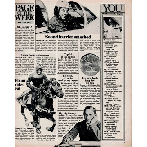 You Magazine 14th October 1984 DAVID BOWIE Peter York Helmut Berger