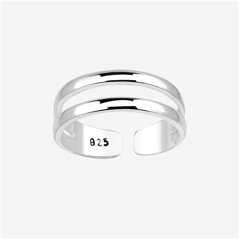 Double Wired Silver Plain Toe Ring For Womens Whole Sale 925 Silver