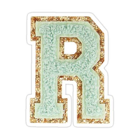 Preppy Mint Varsity Letter R Sticker For Sale By Ktp In