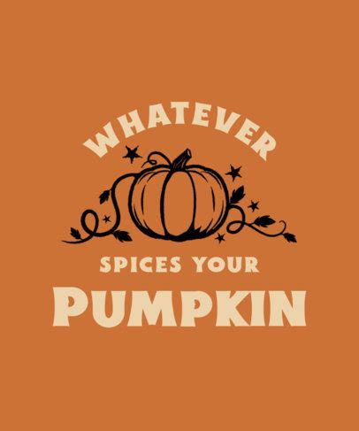 Placeit T Shirt Design Generator For Fall Season Featuring A Pumpkin