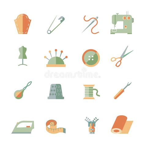 Sewing Icons Set Stock Vector Illustration Of Cloth 52406698