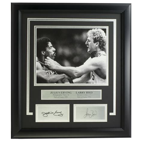 Julius Erving Larry Bird Custom Framed Photo Display Pristine Auction