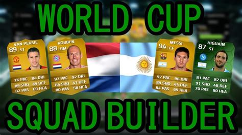 Netherlands Vs Argentina World Cup Squad Builder W Messi Robben Rvp