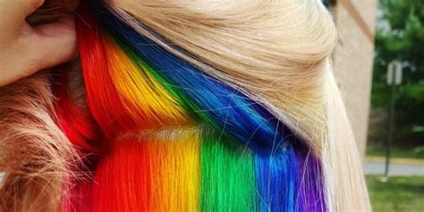 The Hidden Rainbow Hair Trend Is The Sneakiest Way To Hide A Statement Dye Job Rainbow Hair