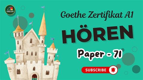 Goethe Zertifikat A Exam Pettern Paper H Ren Mit