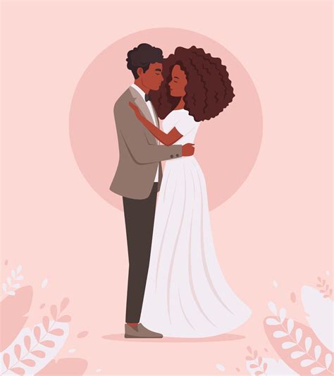 Wedding Couple African American Married Couple Wedding Portrait