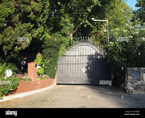 A general view of the front gates at Michael Jackson's family home in ...