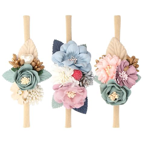 3 Pcs Stirnband Stoff Baby Stirnbänder Aus Spitze Baby Blumen