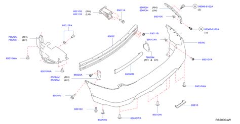 Nissan Altima Bumper Cover Support Rail Rear Fl A Genuine