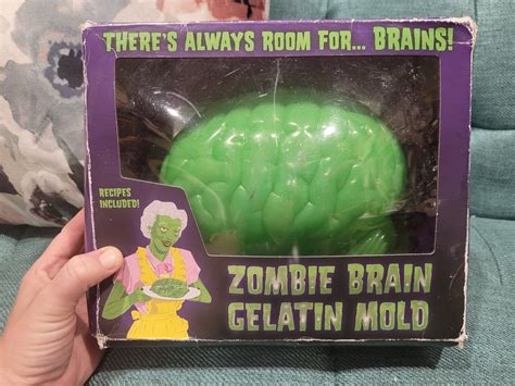 Vintage Halloween Zombie Brain Gelatin Mold With Recipes And Etsy