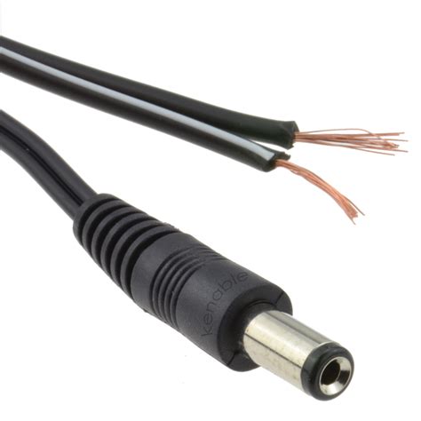 21mm X 55mm Male Dc Plug To Bare Ended Power Cable 15m2m3m5m Ebay