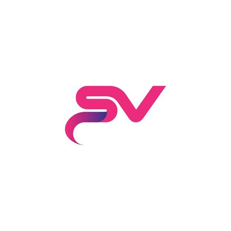 Letter SV logo design. SV logo pink color vector design free vector ...