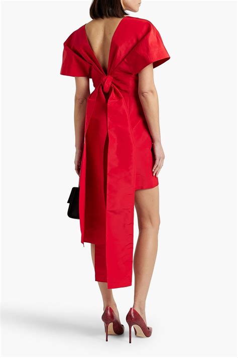 Carolina Herrera Bow Embellished Silk Faille Mini Dress The Outnet