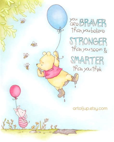 Winnie the Pooh art print quote Winnie the Pooh nursery | Etsy