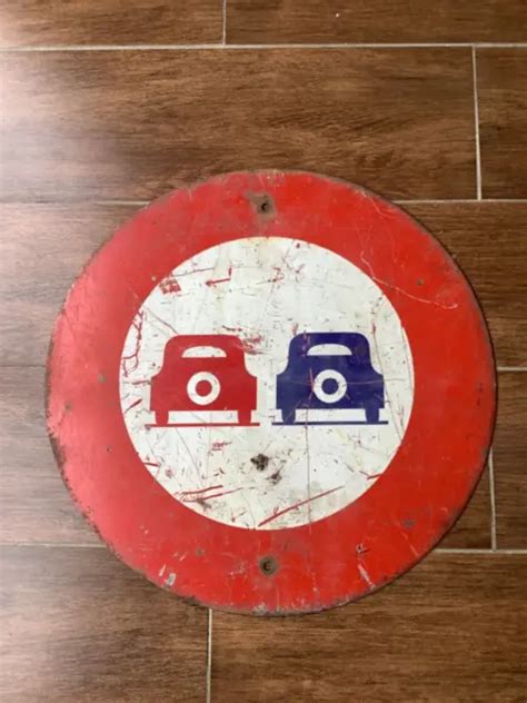 ANCIEN PANNEAU EN Tôle Routier de Signalisation année 1950 60 décor