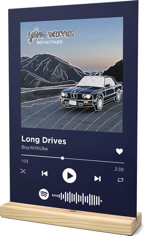 Songr Spotify Muziek Bordje Long Drives BoyWithUke 20x30 Blauw