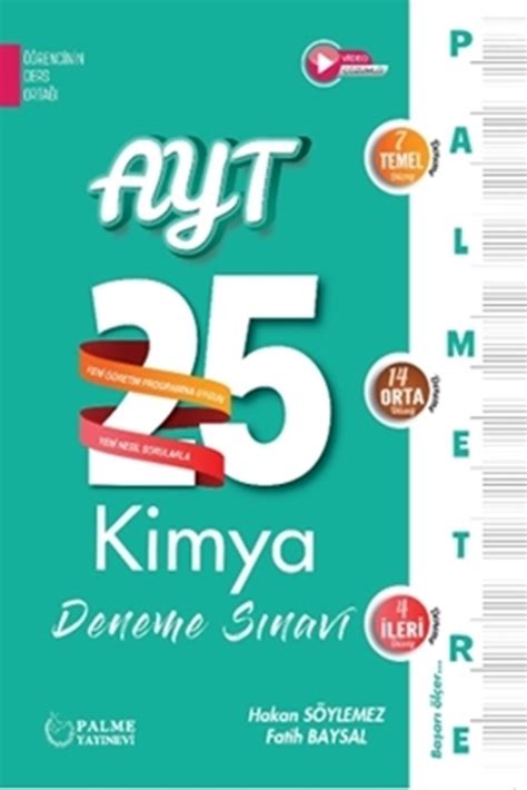 Palme Yayınları AYT Palmetre Kimya 25 Deneme Sınavı Hakan Söylemez