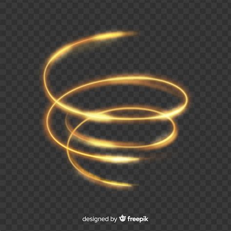 Elegante Efecto Espiral Dorado Brillante Vector Gratis