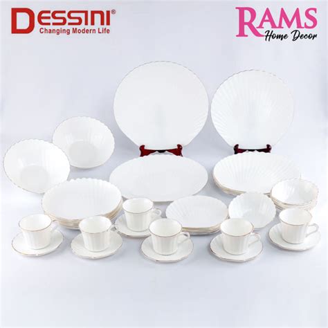 Dessini 40 Pcs Shell Shaped Opalware Dinnerset Dining Sets Set