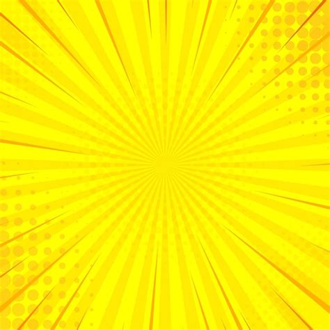 Premium Vector Yellow Pop Art Comic Background With Blast Halftone