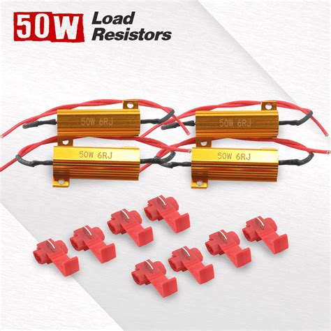 2 Pairs Load Resistors 6ohm 50W Load Resistor For Aftermarket LED Turn