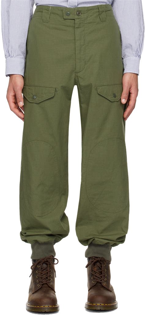 Engineered Garments Pantalon Cargo Kaki Cordon Coulissant Ssense