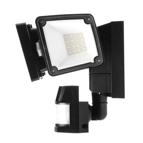 Solar Motion Sensor Light Triple Head 6000k Light Black — Home Zone Living