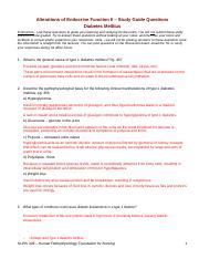 Alt Endo II Study Guide Questions 1 Docx Alterations Of Endocrine