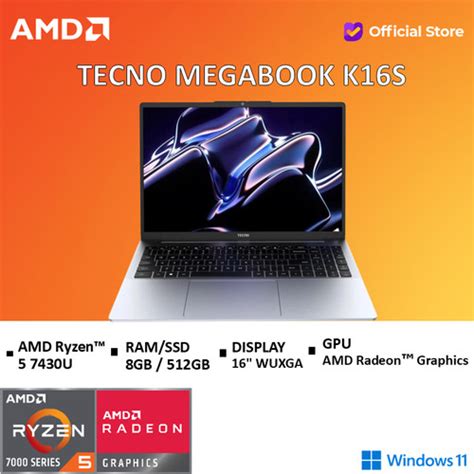 Promo Tecno Megabook K S Ryzen U Gb Gb Wuxga Ips