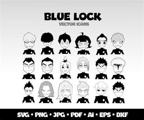 Blue Lock Anime Icons SVG Isagi Yoichi Blue Lock Digital Files Blue ...