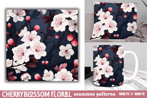 Cherry Blossom Floral Seamless Patterns Graphic By CraftArt Creative