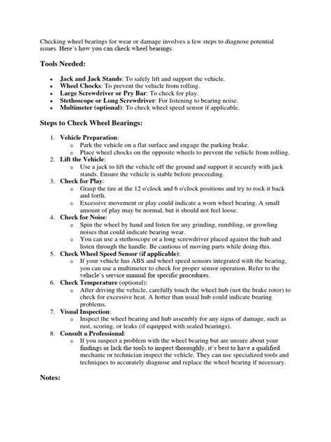 how to check wheel bearing | PDF | Vehicles | Wheel