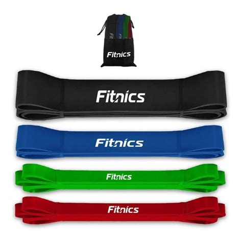 Bandas Elasticas Power Bands Latex Resistencia Fitnics Set 4 Sodimac