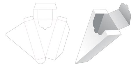 Plantilla Troquelada De Caja De Forma Triangular Con Cremallera