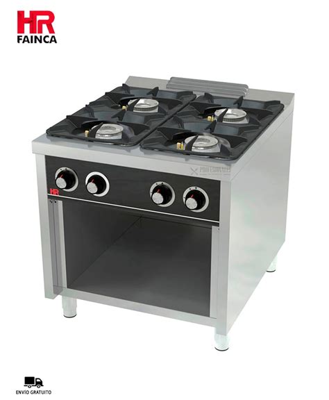 Cocina A Gas Con Estante 4 Fuegos C4F900E Fainca HR