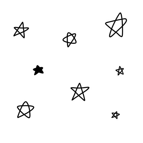 Hand Drawn Doodle Stars Cartoon Night Sky Elements Vector Sketch