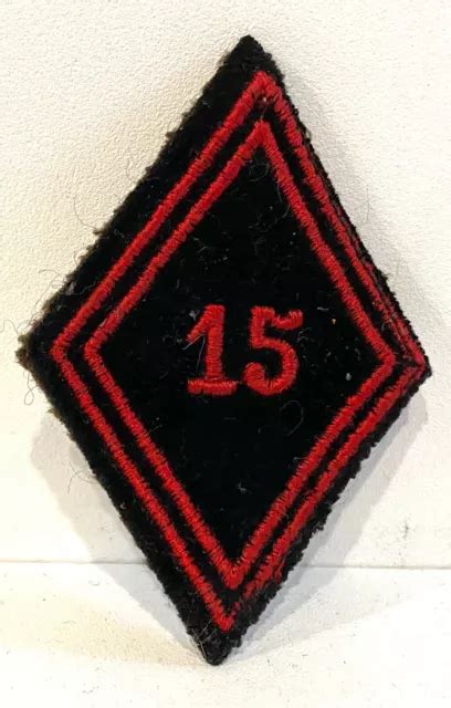 ANCIEN ÉCUSSON PATCH Insigne Tissu losange 15 eme Régiment de Génie EUR