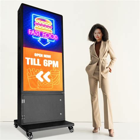 Leadleds Double Sided Outdoor Sidewalk Sign Battery Powered HD LED Dis