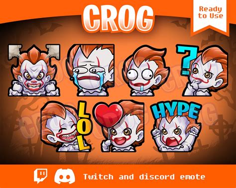 Twitch Emote 7x Cute Horror Twitch Emotes Package It Clown Etsy